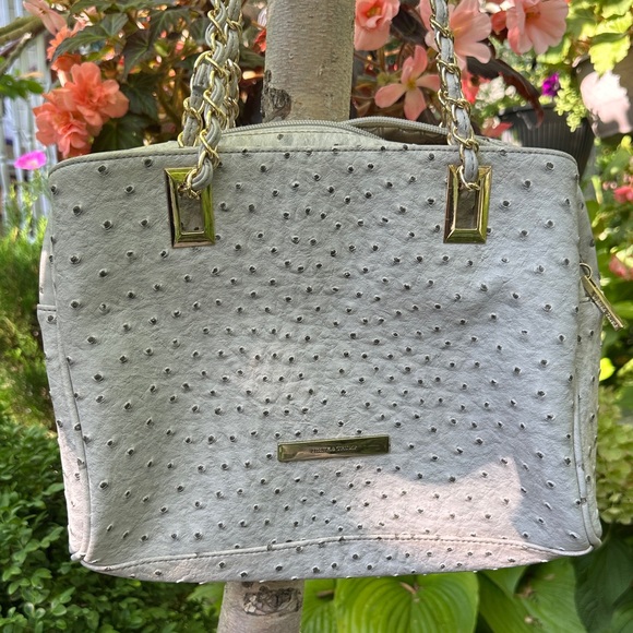 Ivanka Trump Ostrich Leather Shoulder Bag - Picture 1 of 6